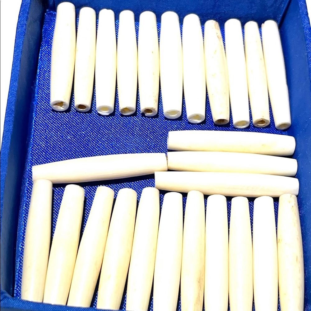 Lot of Bone Hair Pipe Beads